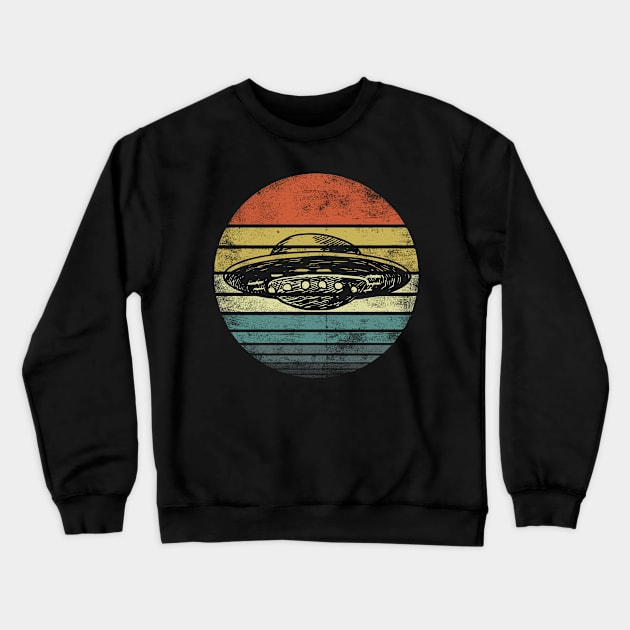 UFO Retro Vintage Sunset Graphic Crewneck Sweatshirt by stayilbee